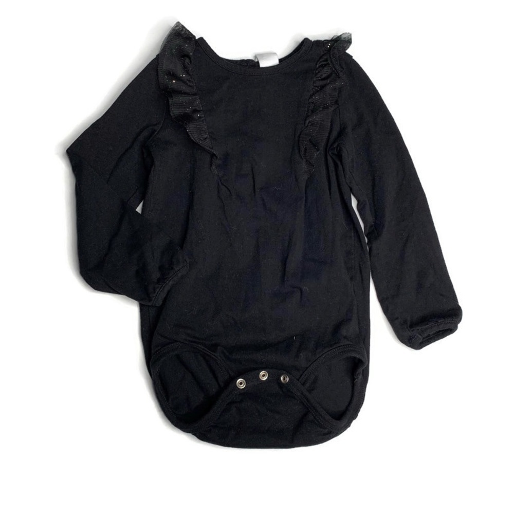 H&M baby girls 18-24M ruffled long sleeve bodysuit‎